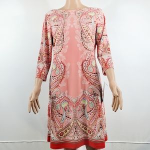 London Times Women's Patterned Dress Sz 8